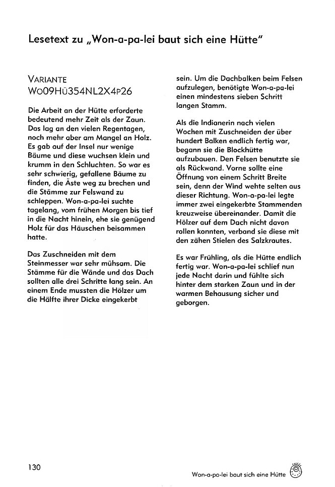 Beispiel eines Lesetextes dieses Angebotes